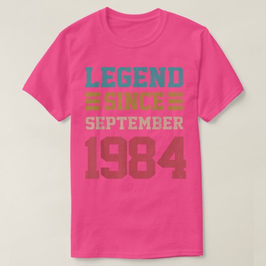 38 Years Old Gifts Legend Since September 1984 38t Tシャツ (デザイン正面)