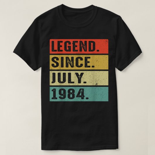38 Years Old Legend Since July 1984 38th Birthday  Tシャツ (デザイン正面)