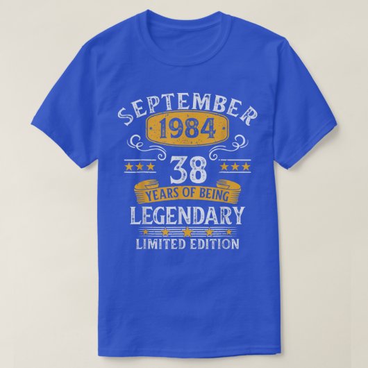 38 Years Old Legend Since September 1984 38th Birt Tシャツ (デザイン正面)