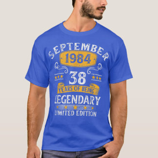 38 Years Old Legend Since September 1984 38th Birt Tシャツ