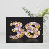 38thバースデーパーティー、花の文字 招待状 (スタンド正面)