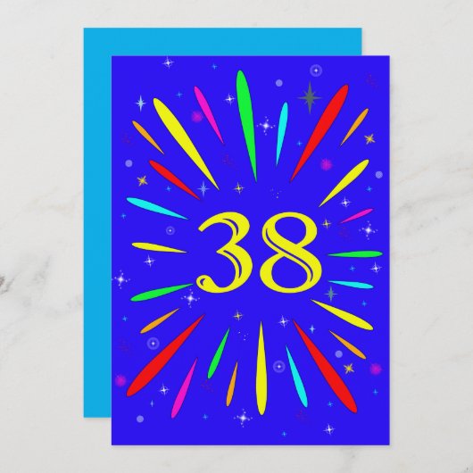 38th誕生日パーティーの招待状の爆発 招待状 (正面/裏面)