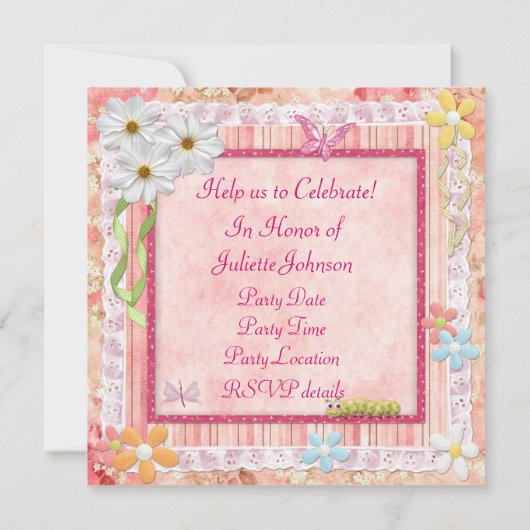 38th誕生日パーティースクラップブック作りスタイル 招待状 (裏面)