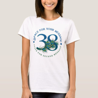 38th Birthday Or Anniversary Peacock Feathers Tシャツ