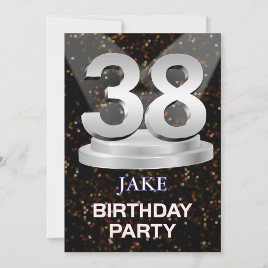 38th Birthday Partyへの招待の追加 招待状 (正面)