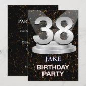 38th Birthday Partyへの招待の追加 招待状 (正面/裏面)