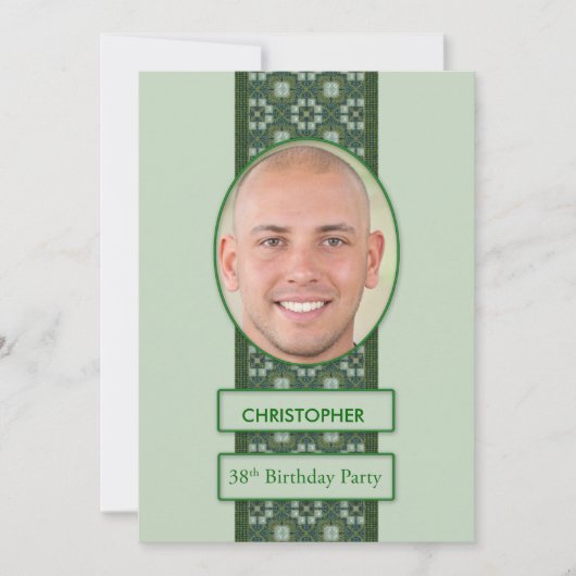 38th Birthday Party招待写真+名前 招待状 (正面)