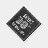 38th Birthday Party:アールデコスタイル+名前をカスタムする スタンダードランチョンナプキン (角)