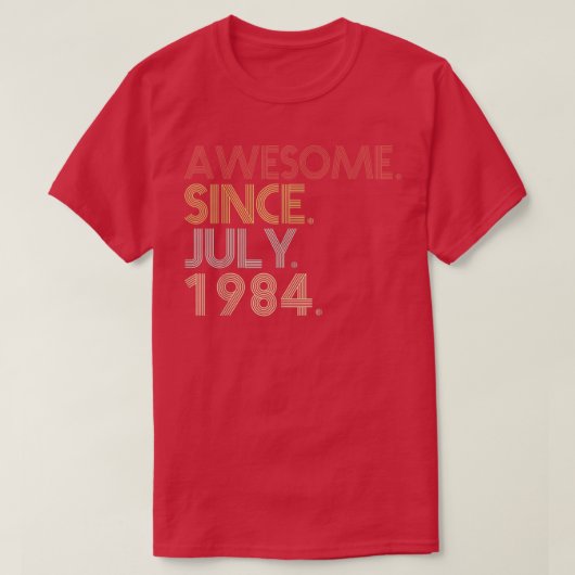 38th Birthday Party 38 Years Old Awesome Since Jul Tシャツ (デザイン正面)