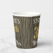 38th Birthday Party — Faux Gold & Faux Wood Looks 紙コップ (右)