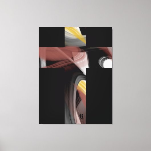 38x50" Trend Abstract Art Black White Powdery  キャンバスプリント (正面)