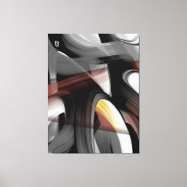 38x50" Trend Abstract Art Black White Powdery  キャンバスプリント