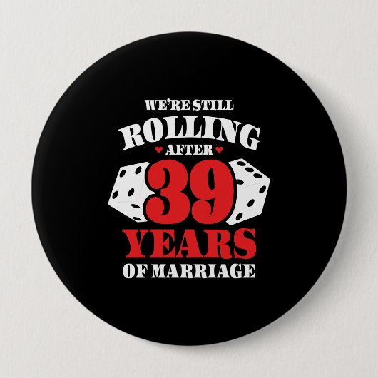 39おもしろい周年記念結婚したカップル39年 缶バッジ (正面)