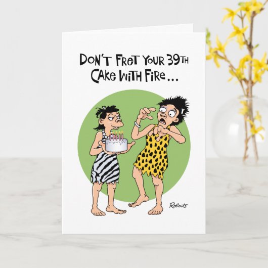 39おもしろい誕生日 カード (黄色い花)