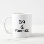 39および永久に誕生日のデザイン コーヒーマグカップ (左)