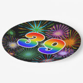 39イベント-おもしろいカラフル、はっきりしたレインボー39 ペーパープレート (アングル)