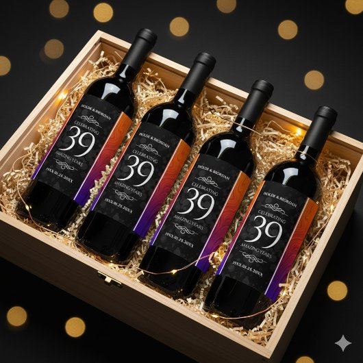 39エレガント周年結婚記念 ワインラベル