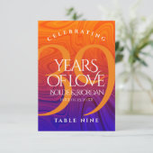 39エレガント周年記念結婚テーブルカード サンキューカード (スタンド正面)