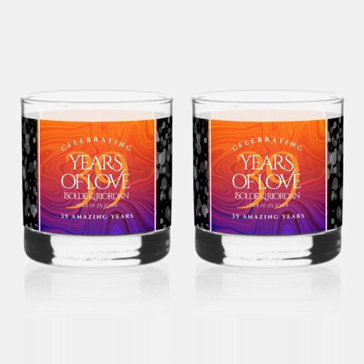 39エレガントth Agateの結婚記念日お祝い ウイスキーグラス (裏面)