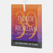 39エレガントth Agateの結婚記念日お祝い ガラスオーナメント (正面左)