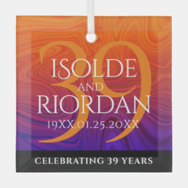 39エレガントth Agateの結婚記念日お祝い ガラスオーナメント