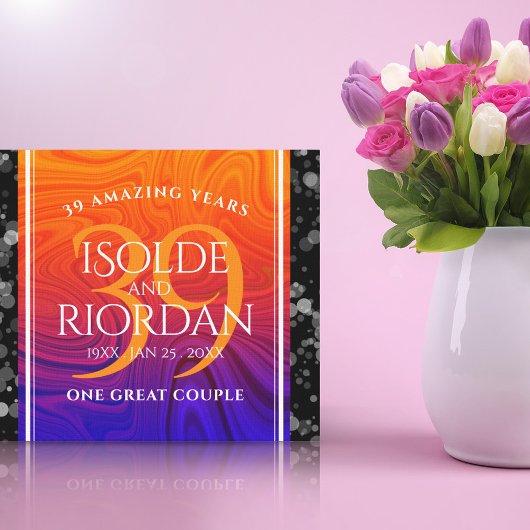 39エレガントth Agateの結婚記念日お祝い キャンバスプリント