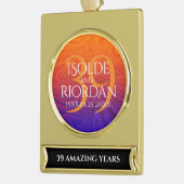 39エレガントth Agateの結婚記念日お祝い ゴールドプレートバナーオーナメント (左)