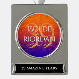 39エレガントth Agateの結婚記念日お祝い ゴールドプレートバナーオーナメント