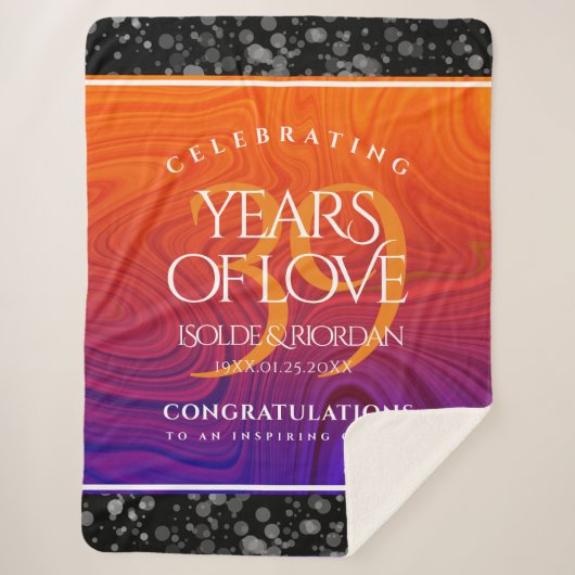 39エレガントth Agateの結婚記念日お祝い シェルパブランケット (正面)