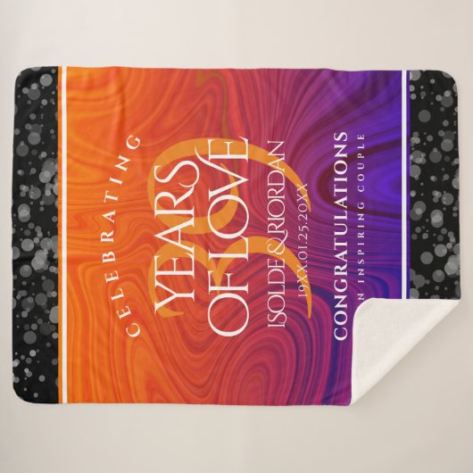 39エレガントth Agateの結婚記念日お祝い シェルパブランケット (正面(横))