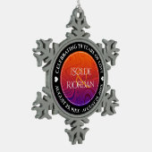 39エレガントth Agateの結婚記念日お祝い スノーフレークピューターオーナメント (左)