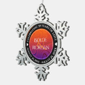 39エレガントth Agateの結婚記念日お祝い スノーフレークピューターオーナメント (右)