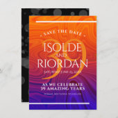 39エレガントth Agateの結婚記念日お祝い セーブザデート (正面/裏面)