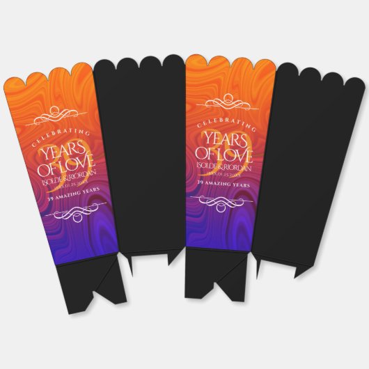 39エレガントth Agateの結婚記念日お祝い フェイバーボックス (見開き)