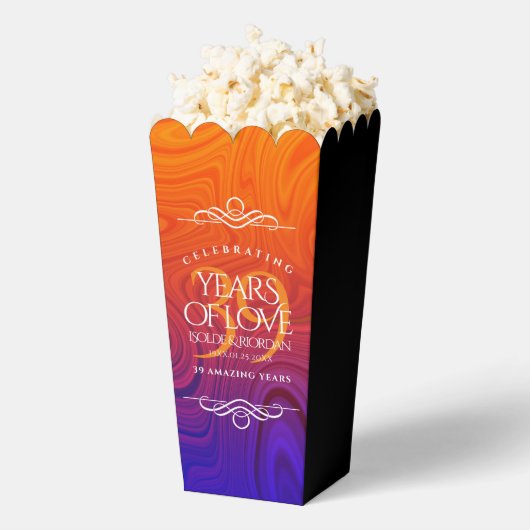 39エレガントth Agateの結婚記念日お祝い フェイバーボックス (はじけた状態)