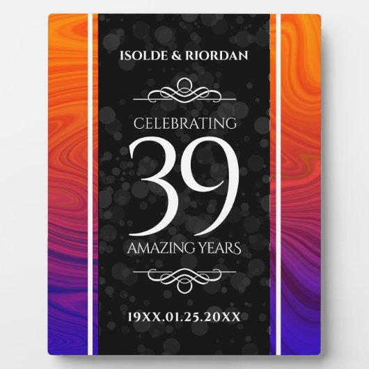 39エレガントth Agateの結婚記念日お祝い フォトプラーク (正面)