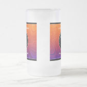 39エレガントth Agateの結婚記念日お祝い フロストグラスビールジョッキ (中央)