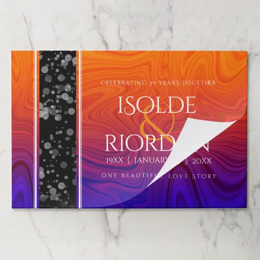 39エレガントth Agateの結婚記念日お祝い ペーパーパッド (折り畳み)