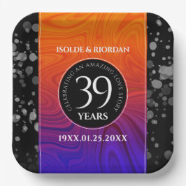 39エレガントth Agateの結婚記念日お祝い ペーパープレート