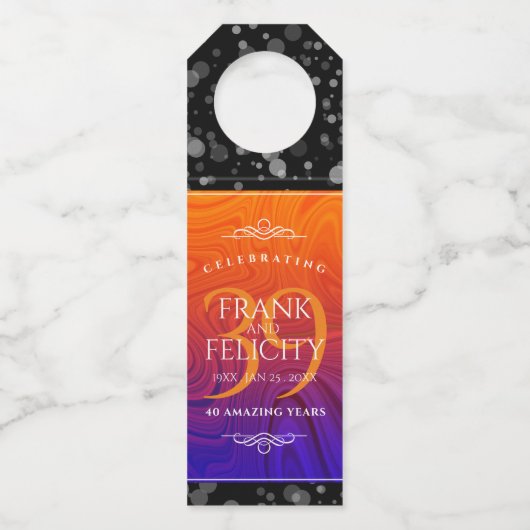 39エレガントth Agateの結婚記念日お祝い ボトルネックタグ (正面)