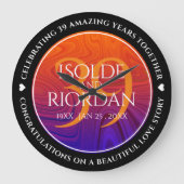 39エレガントth Agateの結婚記念日お祝い ラージ壁時計 (正面)