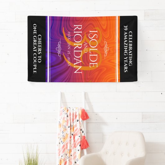 39エレガントth Agateの結婚記念日お祝い 横断幕 (インサイチュ)