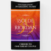 39エレガントth Agateの結婚記念日お祝い 横断幕 (縦)