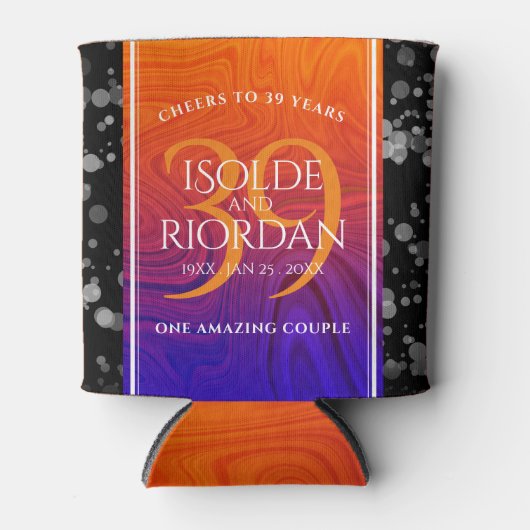 39エレガントth Agateの結婚記念日お祝い 缶クーラー (正面)