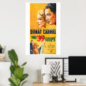 39ステップ – ヴィンテージ映画ポスター ポスター (ホームオフィス)