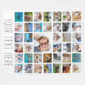 39フォトパーソナライズされたコラージュカスタムカラー フリースブランケット (正面(横))