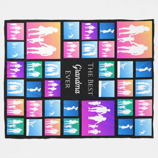 39フォトパーソナライズされたコラージュテンプレートギフト フリースブランケット (正面(横))