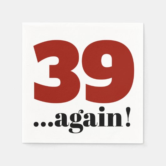 39再びさくらんぼ赤誕生祝い スタンダードカクテルナプキン (正面)