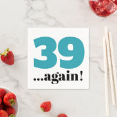 39再びティール（緑がかった色）ターコイズブルー誕生祝い スタンダードカクテルナプキン (インサイチュ)