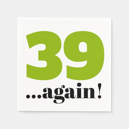 39再びリンゴ緑の誕生祝い スタンダードカクテルナプキン (正面)